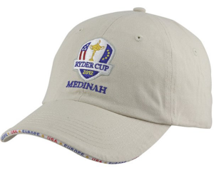 a white hat with a logo on it