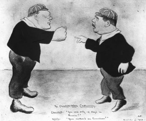 a cartoon of two men
