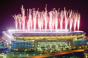 fireworks over a stadium