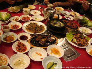 a table full of food