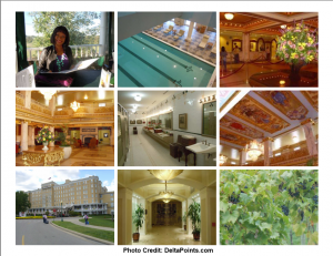 a collage of several images of a hotel