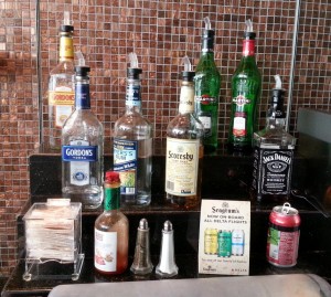 a group of bottles of alcohol