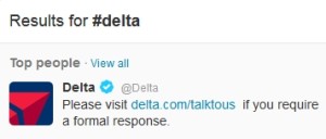 if you click on delta on twitter you get this