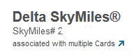 amex shows multiple cards one skymiles account