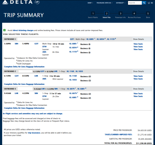 cost business class with stopover delta points blog