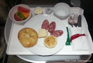 snack before landing alitalia magnifica business class delta points blog