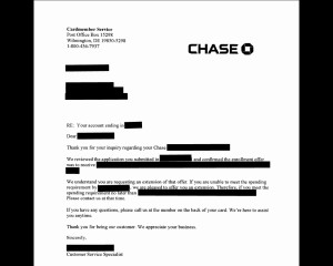 chase extention offer