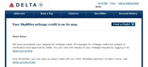 credit from a flight that did not get miles delta points blog