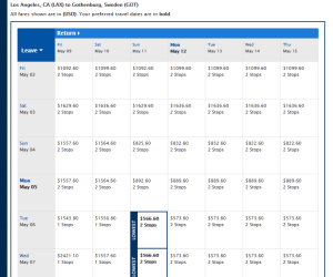 delta-com may prices from lax to sweden