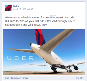 delta teams up with uber