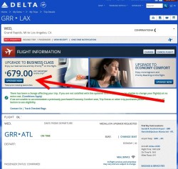 changes to delta-com trips display on delta-com plus selling upgrades