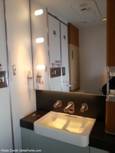 Lufthansa 747-8 1st class bathroom delta points blog