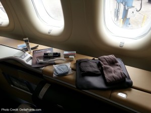 amenity kit 1st class lufthansa 747-8 delta points blog