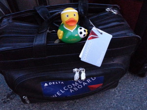 lufthansa duck ready to fly intra europe business class to MUC delta points blog