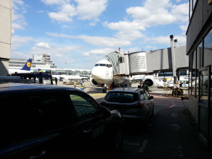 porche ride to airplane FRA airport delta points blog 3