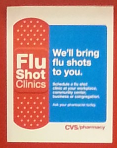 flu shot sign at cvs
