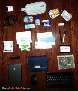 what is in my travel bag - delta points travel blog
