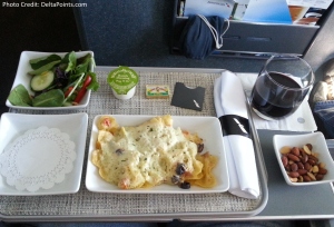 1st class pasta lunch american air dfw-ord delta points blog
