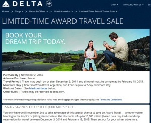 award travel sale on points delta-com