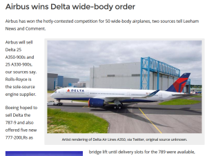 airbus wins delta contract