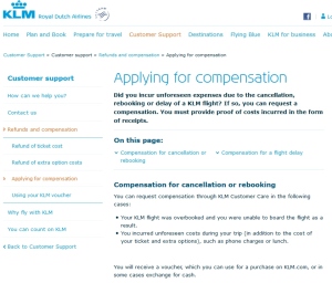 klm compensation page