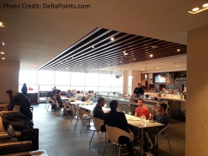 Centurion Lounge LGA LaGuardia Airport american express delta points blog dining area