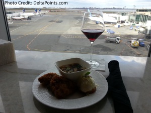 Centurion Lounge LGA LaGuardia Airport american express delta points blog lunch