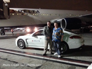 rene delta points and dave texasyankee LAX airport porche ride