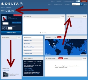 make sure your delta amex card shows up at my delta and in my wallet on delta-com