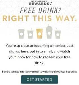 free starbucks drink