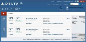 750000 skymiles for one award ticket on delta-com