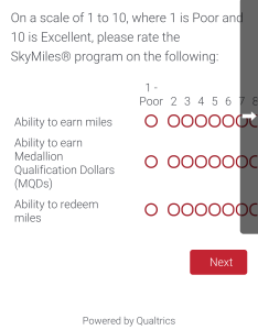 Delta Air Line Survey about SkyMiles May 2015 (6)
