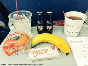 Free snacks and drinks Delta Comfort plus delta points blog