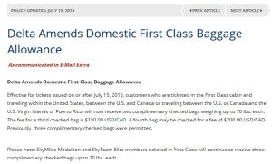 delta bag policy update
