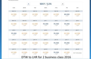dtw to lhr june 2016