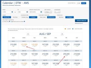 this aug dtw to ams 2 people biz
