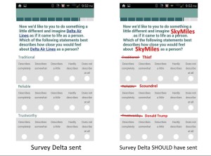 survey from delta and what they should have sent out