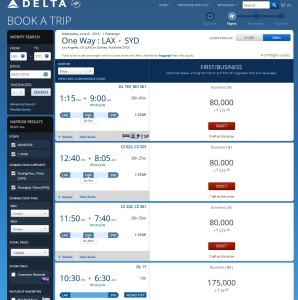 what seats are open level 1 to syd from lax connect and direct
