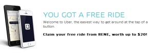 uber referral credit from rene